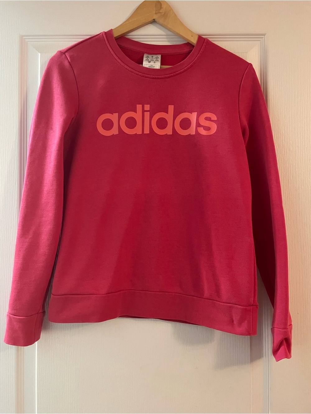 adidas Women's Pink Crewneck Sweatshirt with Front Logo